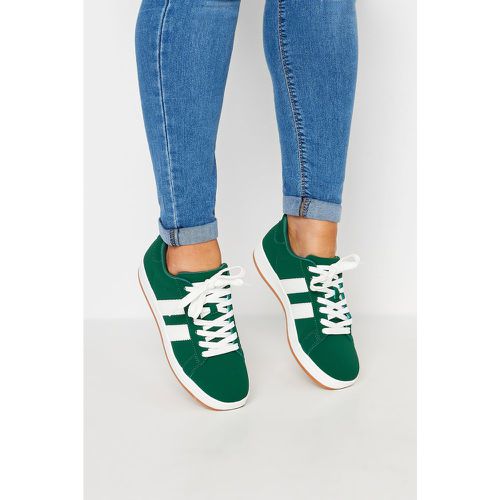 Green Padded Lace Up Trainers In Wide E Fit - Yours - Modalova