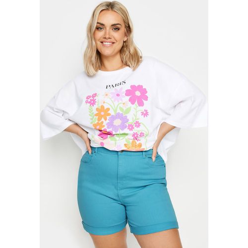 Mom Short Aqua En Jean , Grande Taille & Courbes - Yours - Modalova