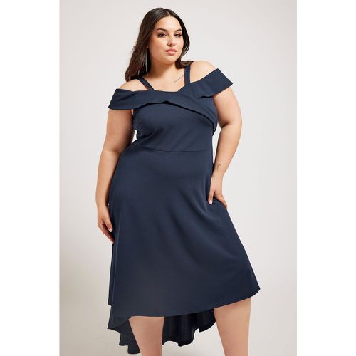 Robe Marine Bardot Ourlet Plongeant , Grande Taille & Courbes - Yours London - Modalova