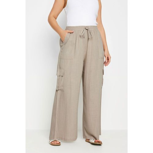 Pantalon Cargo Beige En Lin , Grande Taille & Courbes - Yours - Modalova