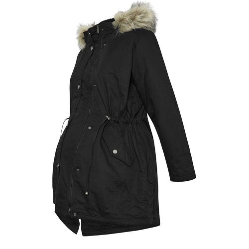 Maternity Black Fur Trim Parka - Bump It Up - Modalova