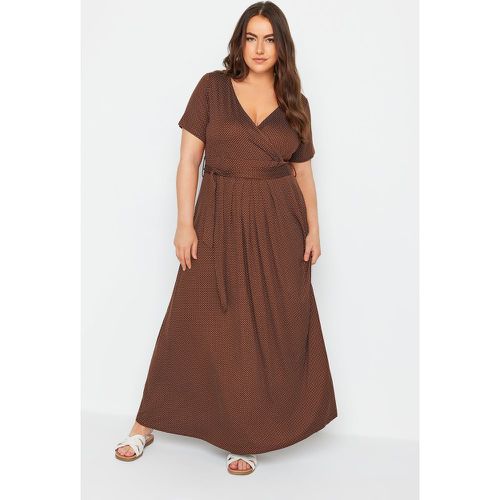 Robe Maxi Cachecoeur À Pois Manches Courtes, Grande Taille & Courbes - Yours - Modalova