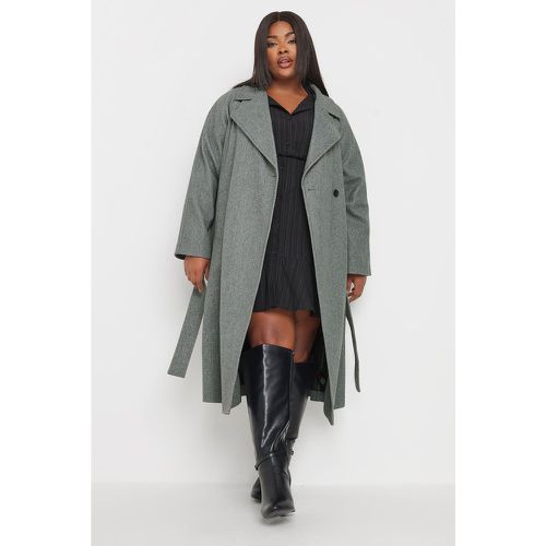 Curve Charcoal Grey Unlined Formal Maxi Coat, Grande Taille & Courbes - Yours - Modalova