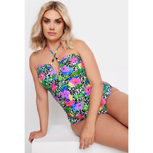 Maillot De Bain Une Pièce Dalmatien & Floral Rose & Bleu - Yours - Modalova