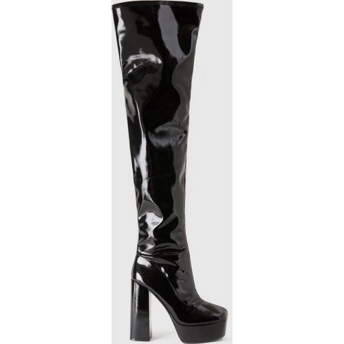 Benetton, Bottes Hautes Noires Satinées, taille 36, Noir - United Colors of Benetton - Modalova