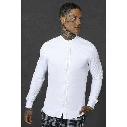 Chemise à col grand-père et manches longues - L - Boohooman - Modalova