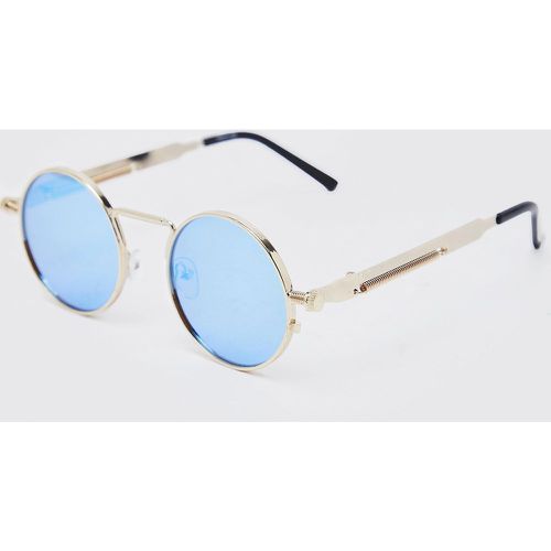 Lunettes de soleil rondes effet miroir - ONE SIZE - Boohooman - Modalova