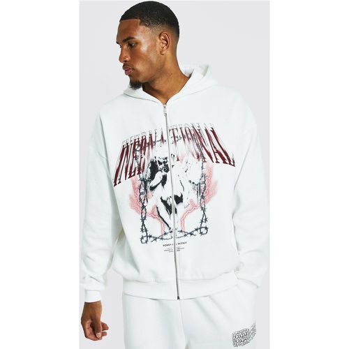 Tall - Sweat à capuche zippé à imprimé - XXL - Boohooman - Modalova