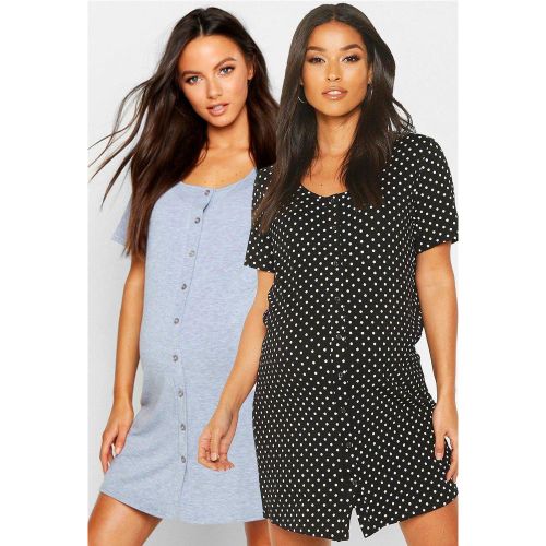 Maternité - Lot De 2 Chemises De Nuit - 40 - boohoo - Modalova