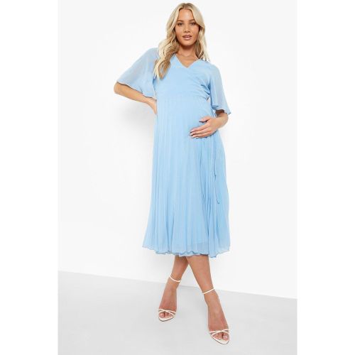Maternité - Robe Patineuse Mi-Longue Effet Plissé - 36 - boohoo - Modalova