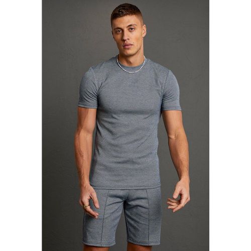 T-shirt de sport effet jacquard à imprimé carreaux - XL - Boohooman - Modalova