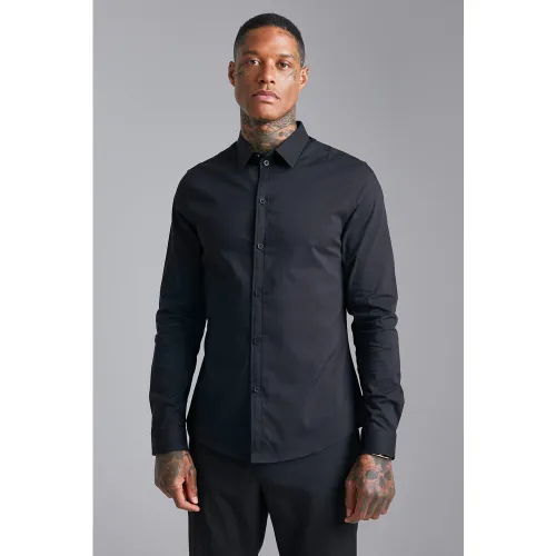 Chemise cintrée à manches longues - M - Boohooman - Modalova