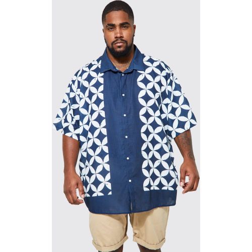 Grande taille - Chemise effet lin à motif géométrique - XXL - Boohooman - Modalova