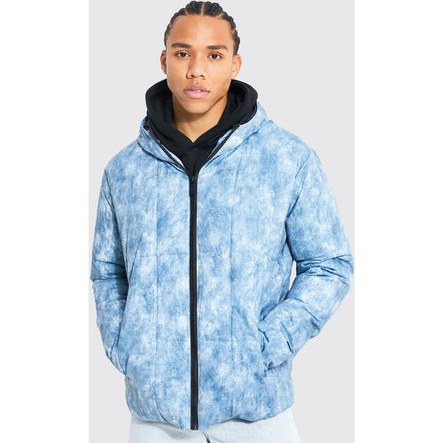 Tall - Doudoune tie dye à capuche - S - Boohooman - Modalova