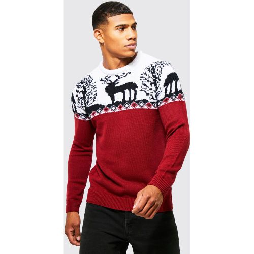 Pull de Noël en jacquard - XS - Boohooman - Modalova