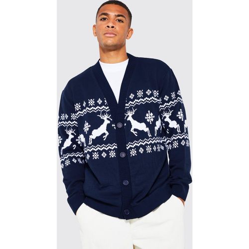 Cardigan de Noël à motif rennes - S - Boohooman - Modalova