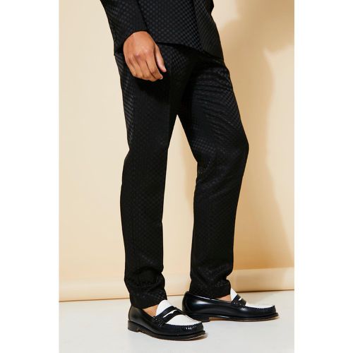 Pantalon de costume slim en jacquard - 28S - Boohooman - Modalova