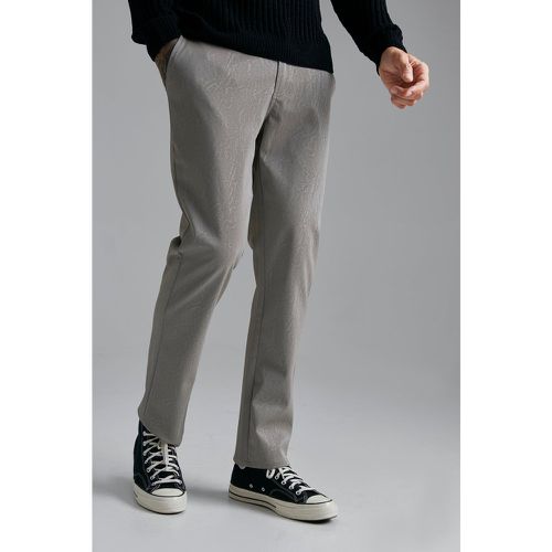 Pantalon droit texturé en simili - - 28R - Boohooman - Modalova