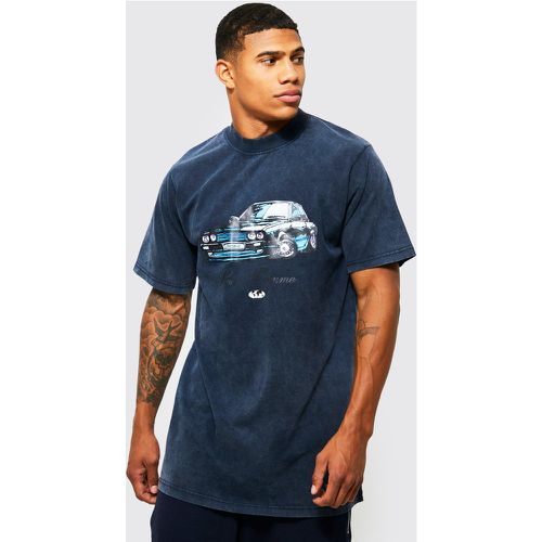 T-shirt long à imprimé voiture - XL - Boohooman - Modalova