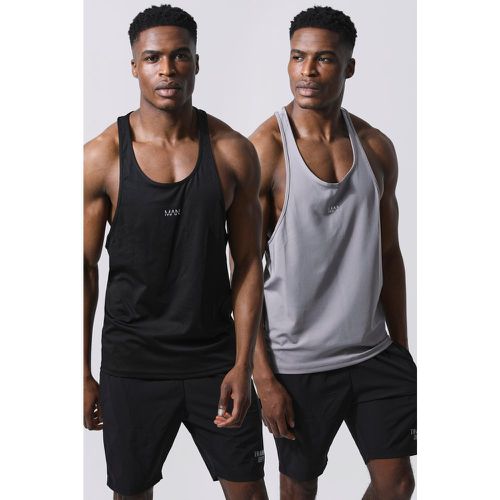 Lot de 2 débardeurs de sport - MAN Active - S - Boohooman - Modalova