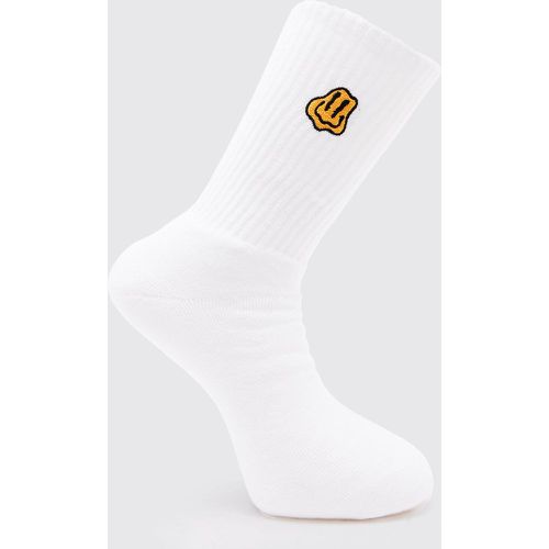 Chaussettes à broderie smiley - ONE SIZE - Boohooman - Modalova