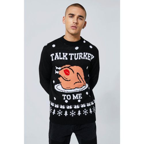 Pull de Noël à slogan Talk Turkey To Me - Boohooman - Modalova