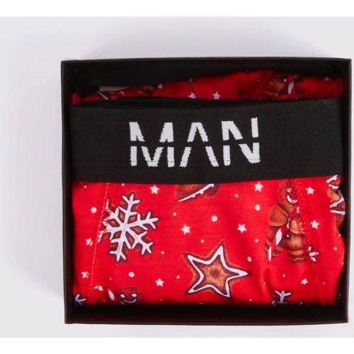 Coffret cadeau - Boxer à imprimé bon en pain d'épice - L - Boohooman - Modalova