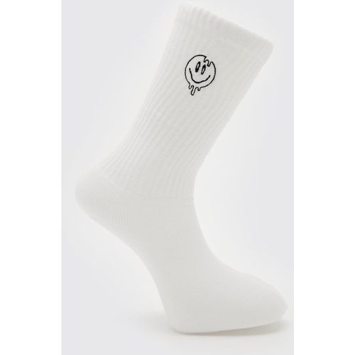 Chaussettes à broderie smiley - ONE SIZE - Boohooman - Modalova