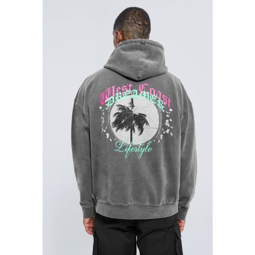 Sweat à capuche surteint imprimé - M - Boohooman - Modalova
