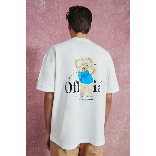 T-shirt oversize à imprimé ourson - XS - Boohooman - Modalova