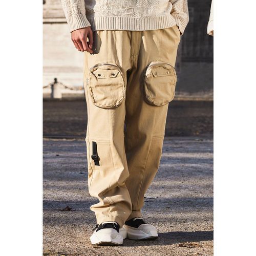 Pantalon cargo ample à poches en relief - Boohooman - Modalova