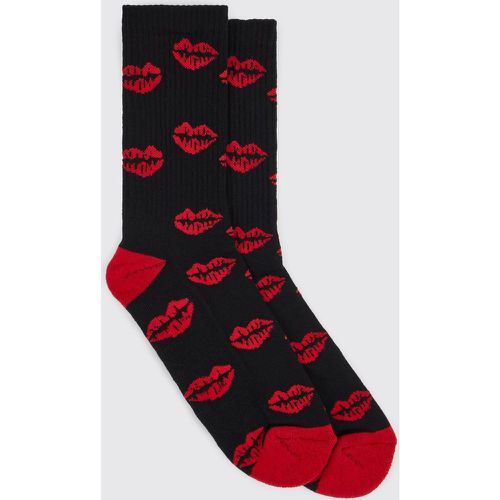 Chaussettes à motif bisous - Boohooman - Modalova