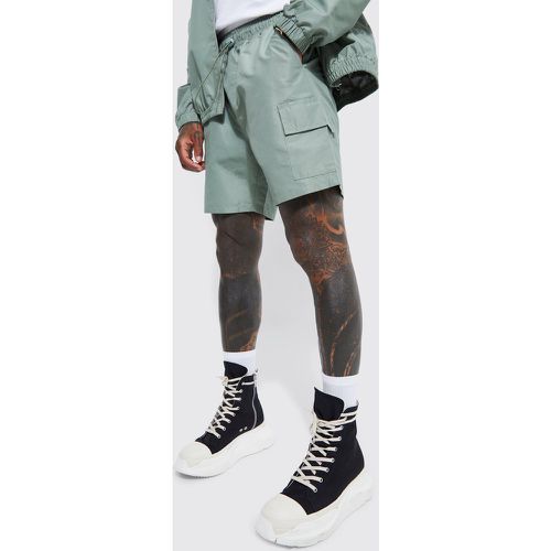 Short cargo mi-long à taille élastiquée - S - Boohooman - Modalova