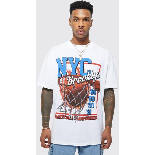 T-shirt oversize à imprimé basketball - Boohooman - Modalova