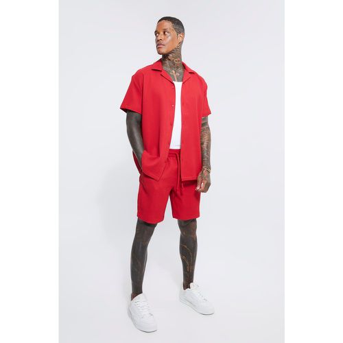 Ensemble oversize avec chemise plissée et short - S - Boohooman - Modalova