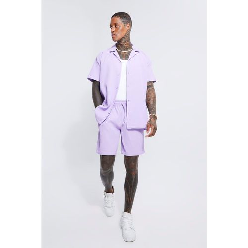 Ensemble oversize avec chemise plissée et short - Boohooman - Modalova