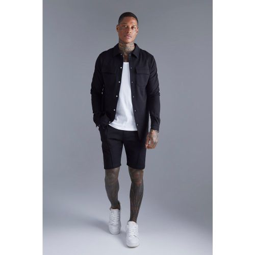 Ensemble en jersey avec chemise et short - M - Boohooman - Modalova