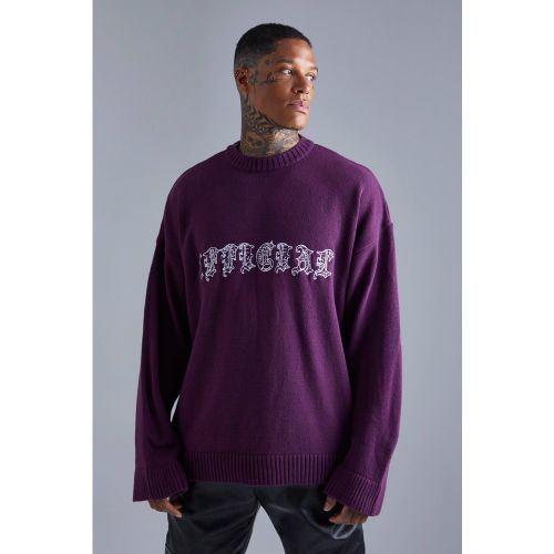 Pull brodé en maille - M - Boohooman - Modalova