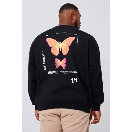 Grande taille - Sweat à imprimé papillon - Boohooman - Modalova