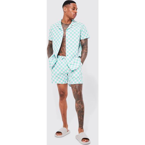 Ensemble à carreaux avec chemise et short de bain - M - Boohooman - Modalova