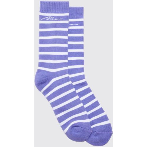 Chaussettes à rayures et logo - MAN - ONE SIZE - Boohooman - Modalova