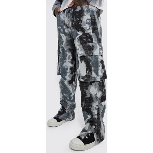Pantalon cargo ample imprimé camouflage - 30 - Boohooman - Modalova