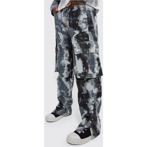 Pantalon cargo ample imprimé camouflage - Boohooman - Modalova