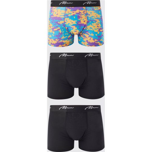 Lot de 3 boxers imprimés camouflage abstrait - L - Boohooman - Modalova