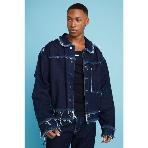 Veste en jean à bords bruts - S - Boohooman - Modalova