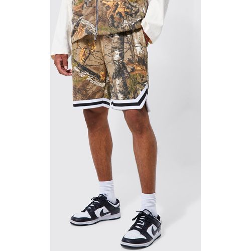 Short de basket ample mi-long imprimé camouflage - Boohooman - Modalova