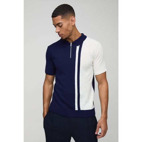 Polo color block à rayures - XS - Boohooman - Modalova