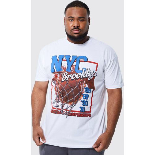 Grande taille - T-shirt de basket à imprimé N.Y.C - Boohooman - Modalova