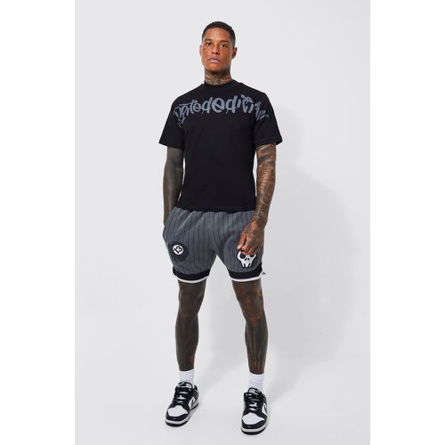 Ensemble de basket ample avec t-shirt et short - L - Boohooman - Modalova