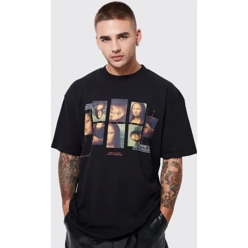 T-shirt oversize à imprimé Mona Lisa - S - Boohooman - Modalova